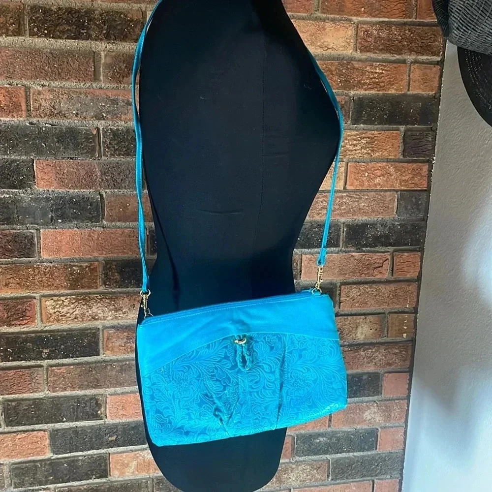 Teal Leather‎ Purse